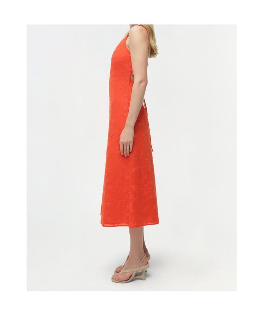 Jonathan Simkhai Red Rosalia Jacquard Midi Dress