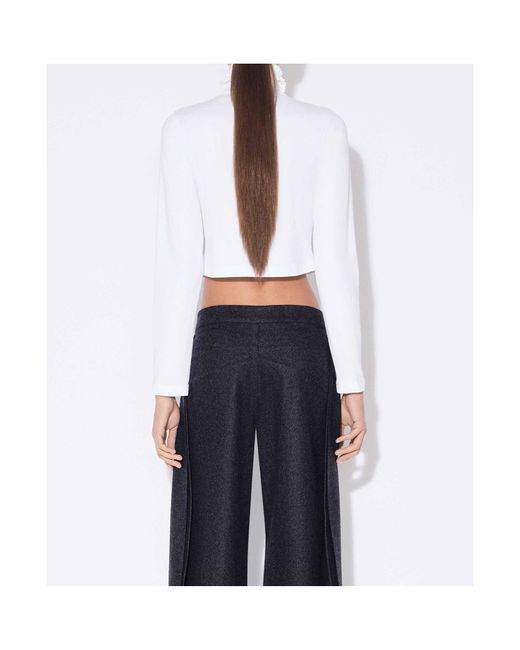 Alaïa White Alaïa Cropped T-Shirt