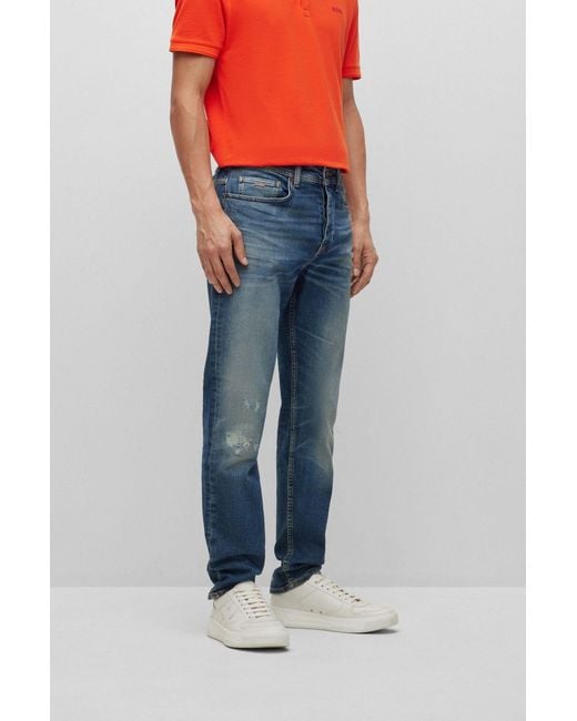Boss Blue Logo Jeans for men