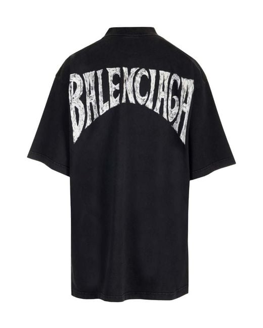 Balenciaga Black Paris Tropical Printed T-Shirt