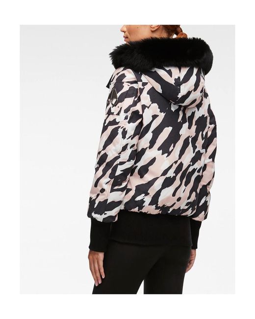 Moose Knuckles White Hooded Down Jacket
