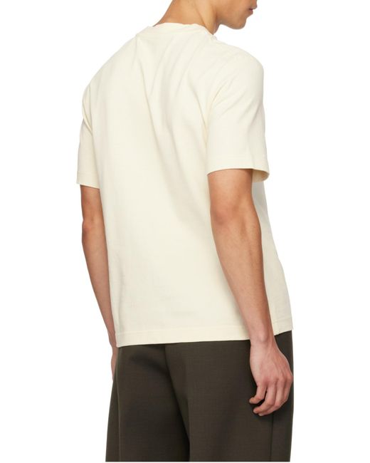 Jacquemus White Logo Embroidered Crewneck T-Shirt for men