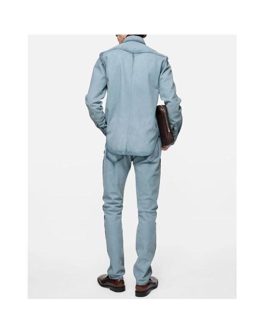 Acne Blue Suede Jacket for men