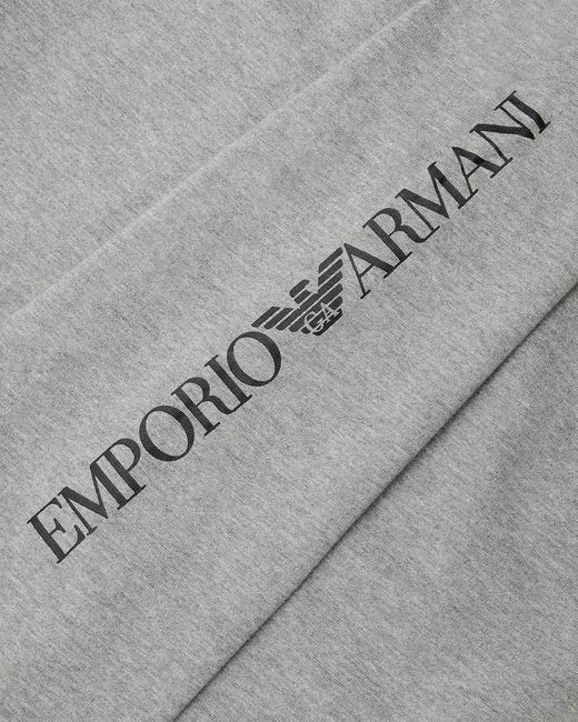 EA7 Gray Logo Printed Hooded Casual Jacket for men
