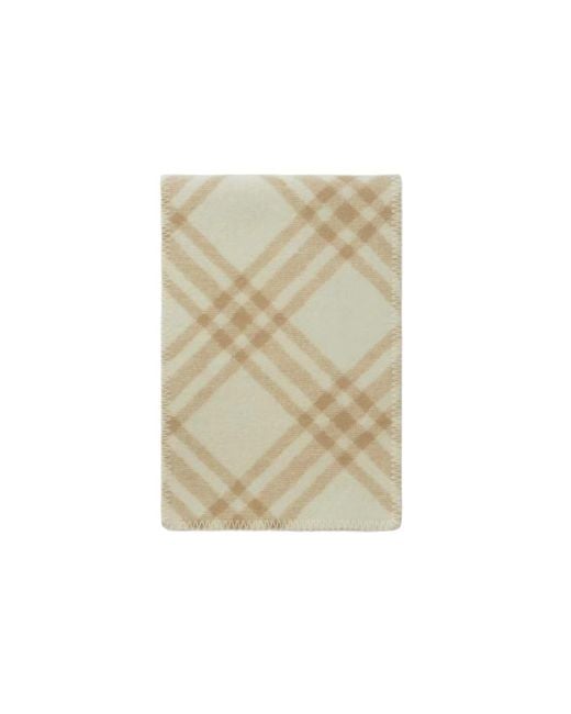 Burberry Natural Checkered Logo Patch Scarf