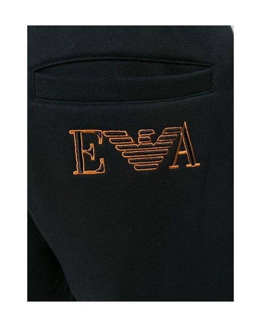 Emporio Armani Black Star Motif Track Pants for men