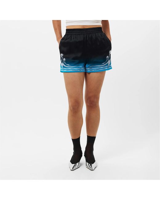 Casablanca Blue Elastic Waist Shorts