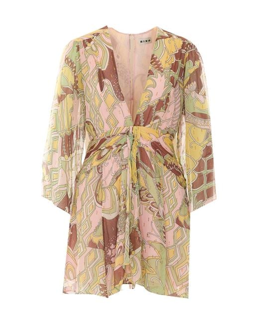 Rixo Natural Long-Sleeved Dress