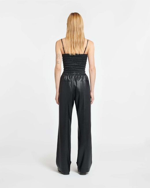 Nanushka Black Ruched Square-Neck Top