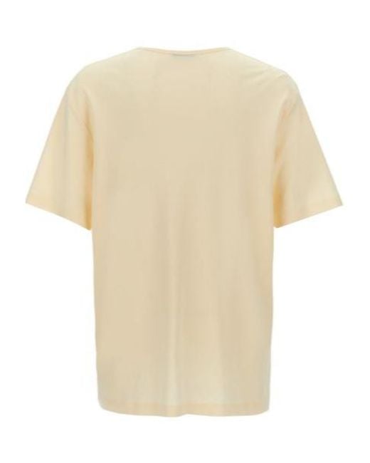 Lemaire Natural Crewneck Straight Hem T-Shirt for men