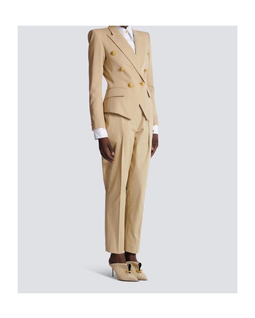 Balmain Natural Gabardine 6-Button Jacket