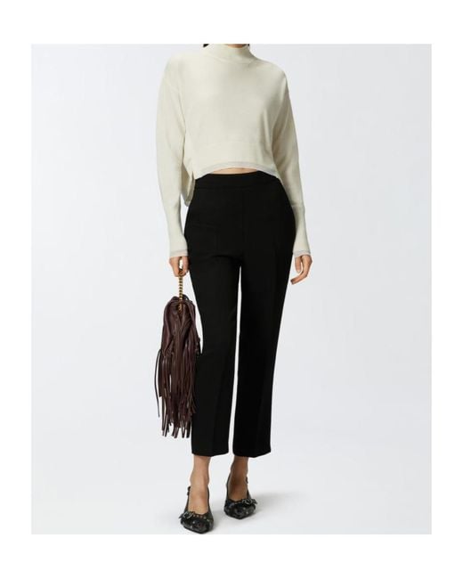 Pinko Black Parano High-Waist Cigarette Trousers