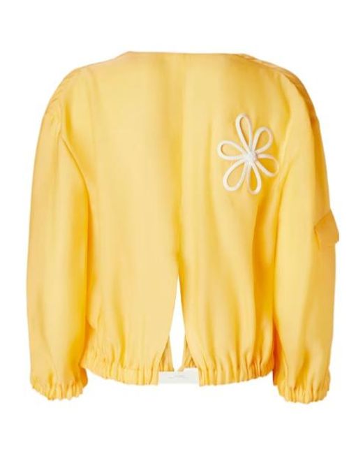 Fendi Yellow Floral Cut-Out Bomber Jacket