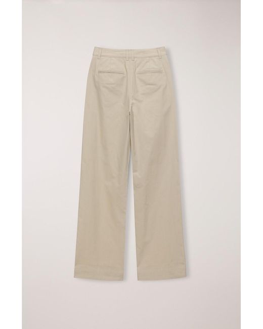 DUNST Natural Pleated Wide-Leg Pants