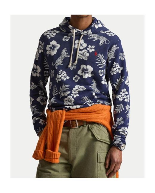 Polo Ralph Lauren Blue Tropical French Terry Hoodie for men