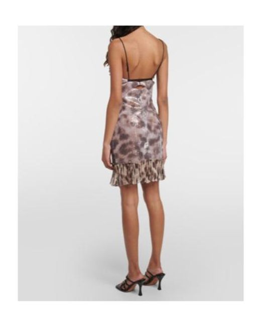 Nensi Dojaka Natural Sequin-Embellished Cutout Minidress