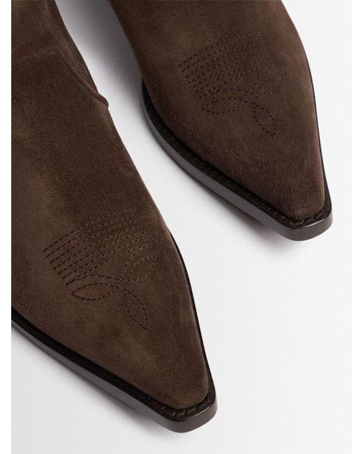 Khaite Brown Jane Pony Skin Ballerina Flats