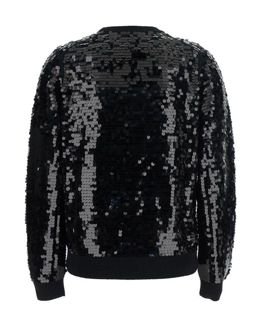 Semicouture Black Semi Couture Sequin Appliqué Sweater