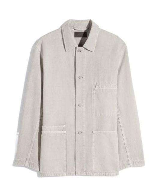 Lemaire White Pocket Detailed Overshirt for men