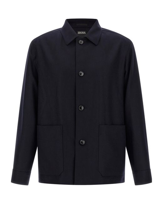 Zegna Blue Long Sleeved Shirt for men