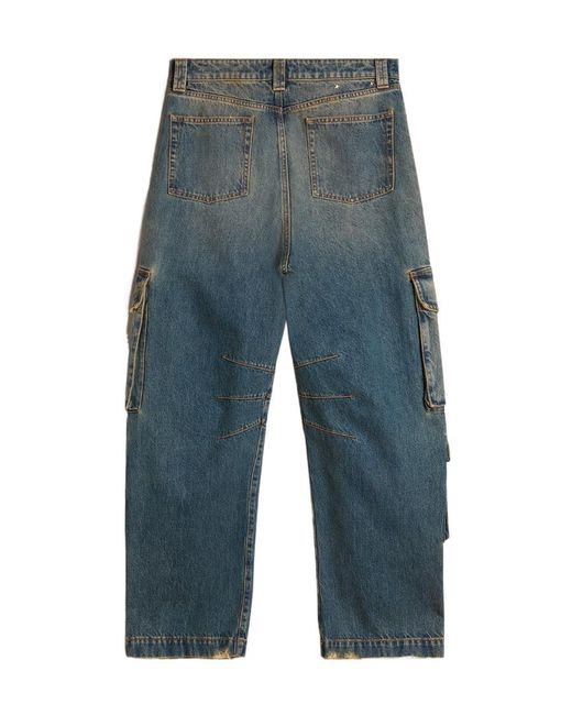 Golden Goose Deluxe Brand Blue Straight-Leg Cargo Jeans
