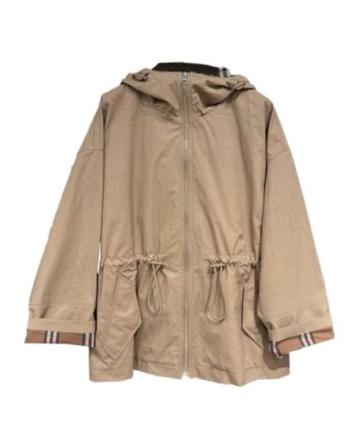 Burberry Natural Drawstring Hooded Jacket