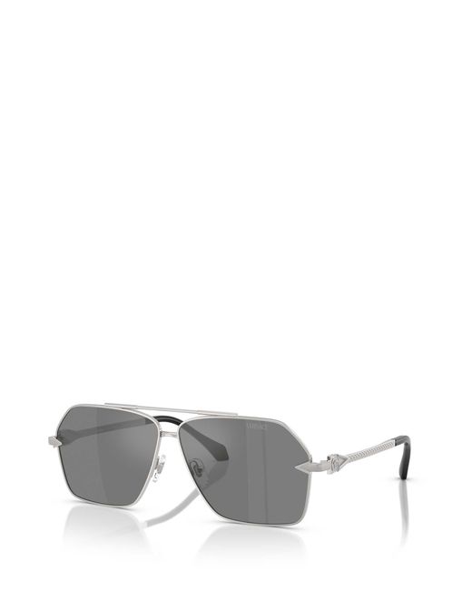 Versace White Eyewear Pilot-Frame Sunglasses for men