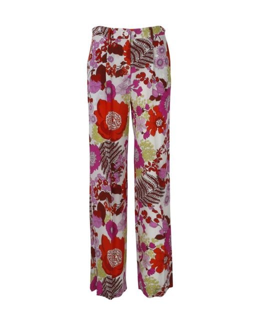 P.A.R.O.S.H. Floral-Print Flared Trousers