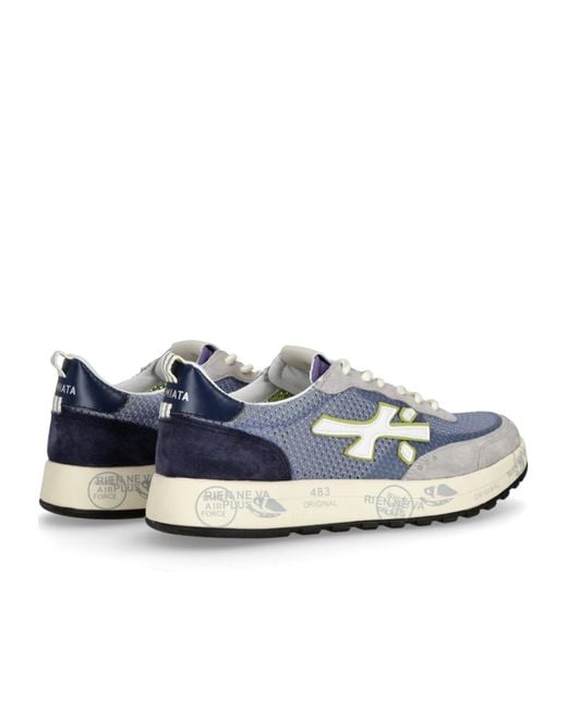 Premiata Blue Nous Low-Top Sneakers for men