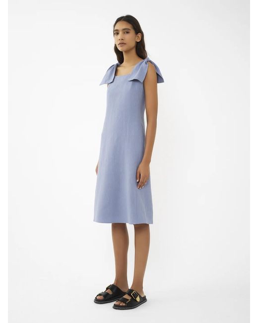 Chloé Blue Chloé Bow-Detailed Sleeveless Dress