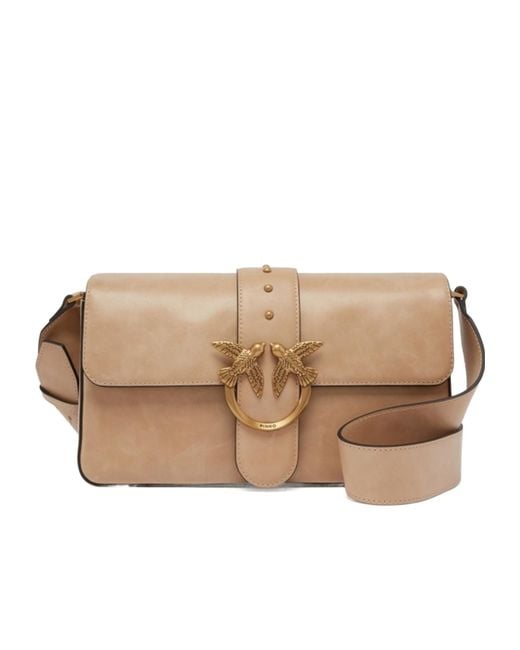 Pinko Natural Love One Logo Plaque Shoulder Bag
