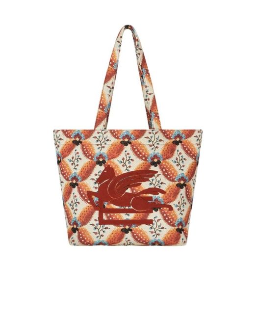 Etro Pink Medium Floral Soft Trotter Bag