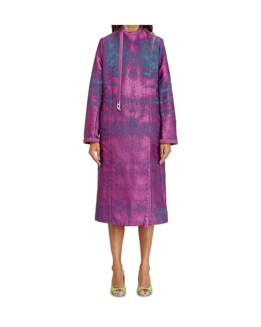 DIESEL Purple De Delgar Asymmetric Coat