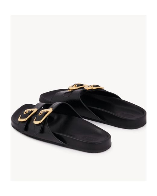Chloé Black Chloé Polly Slip-On Sandals