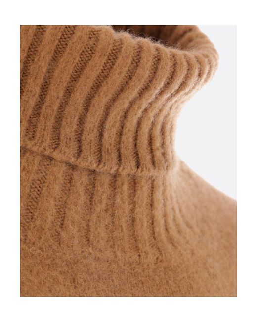 Drumohr Brown Ribbed Turtleneck Sweater for men