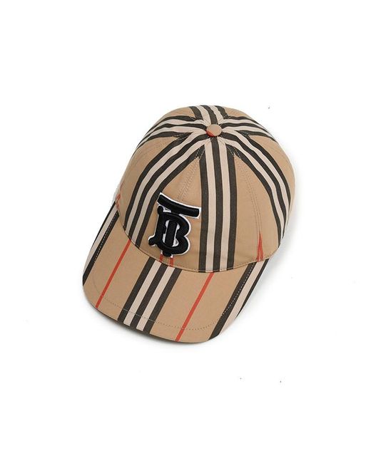 Burberry Natural Monogram Striped Baseball Cap for men