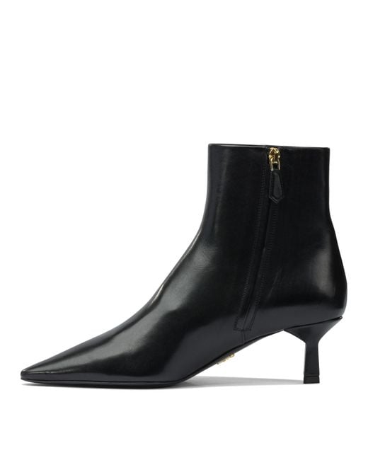 Prada Black Logo Leather Ankle Boots 30 Mm