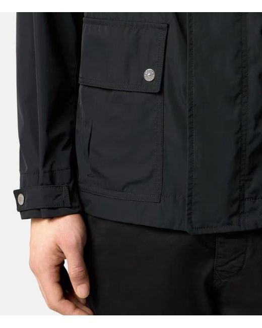 Stone Island Blue Compass-Badge Hooded Jacket for men
