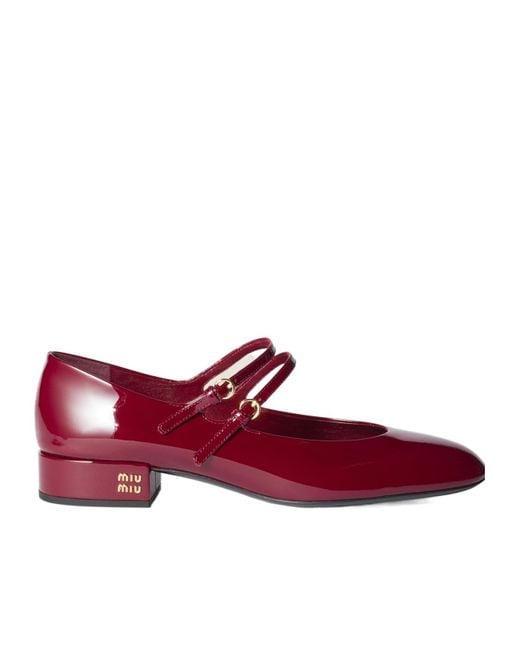 Miu Miu Red Leather Slingback Pumps