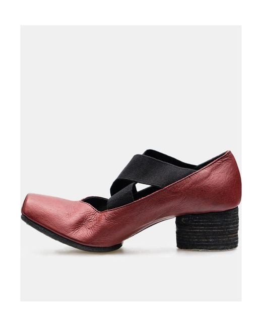 Uma Wang Red Logo High-Heeled Ballet Shoes