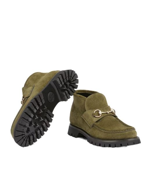 Gucci Green Horsebit Ankle Boots