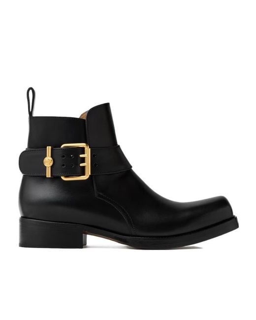 Versace Black Orlando Leather Boots for men