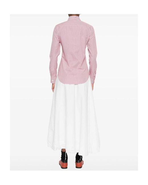 Mazzarelli Pink Gea Striped Button-Down Shirt