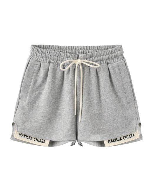 Marissa Chiara Gray Elastic Waist Shorts