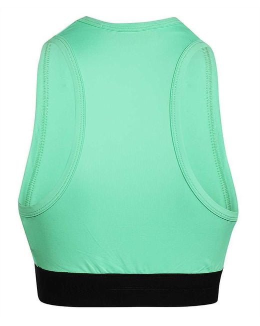 MSGM Green Elastic-Waistband Cropped Tank Top
