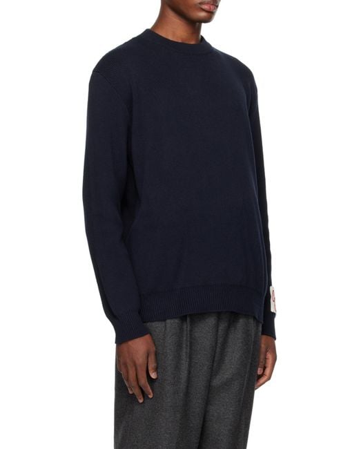 Golden Goose Deluxe Brand Blue Logo Detailed Knitted Jumper for men