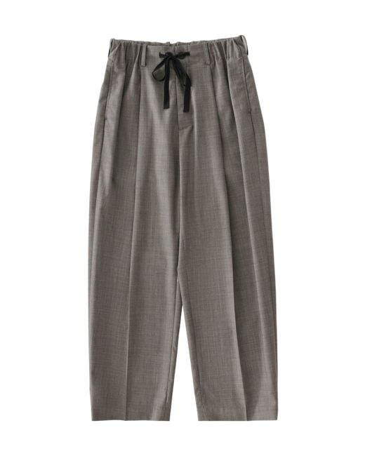 Studio Nicholson Gray Noam Drawstring Cropped Trousers for men