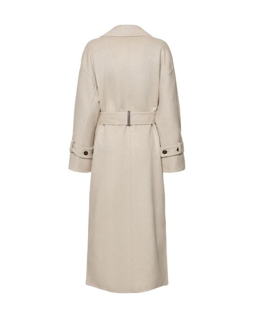 Brunello Cucinelli Natural Wear A Belted Mid-Length Coat