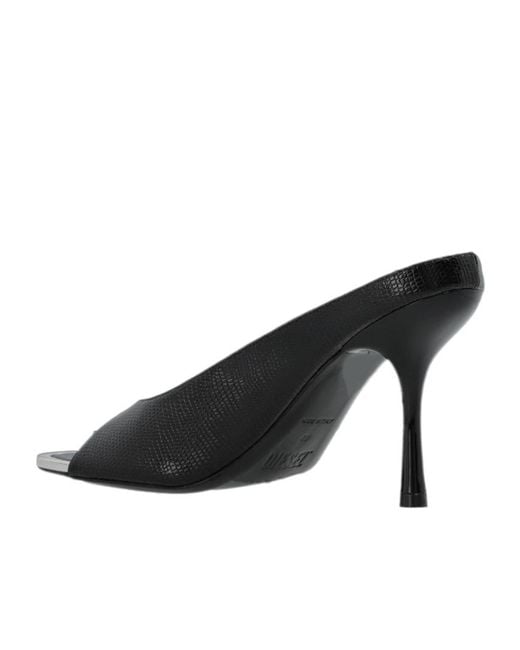 DIESEL Black D-Diams Heeled Mules