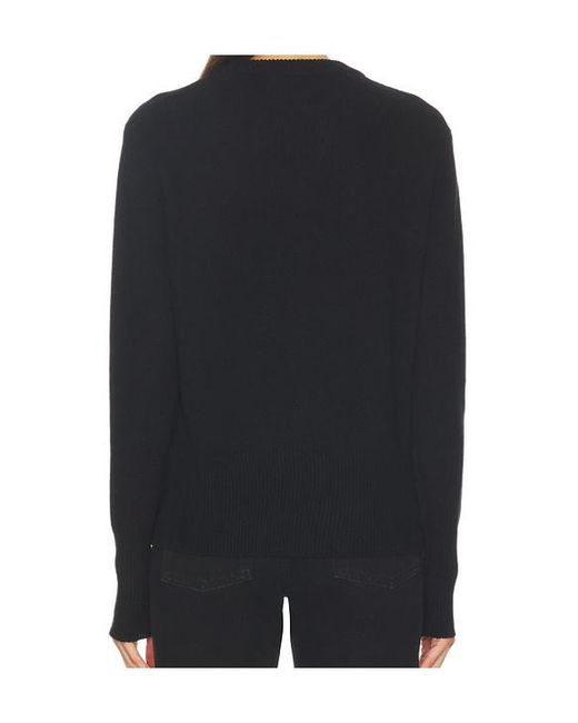 Soft Goat Black Ribbed-Trim Sweater